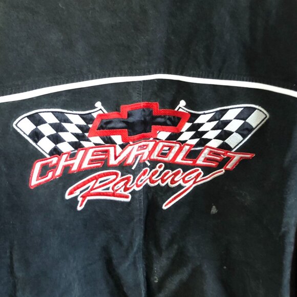 Vintage Chevrolet Racing Bomber Jacket Size XXL Black Full Zip Quilted Retro Y2K - Picture 14 of 16